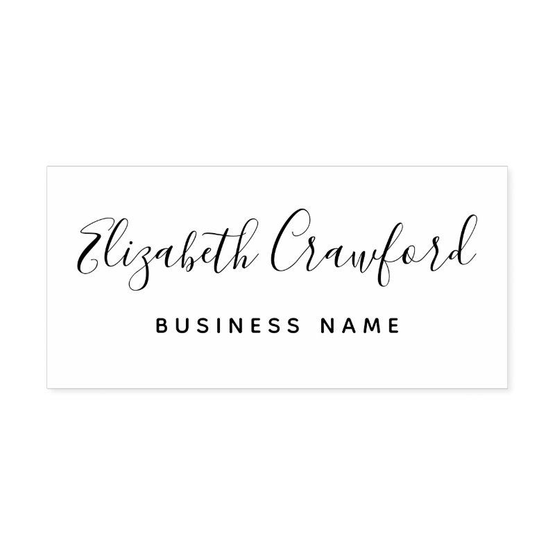 Modern Elegant Script Custom Name and Business Self-inking Stamp Custom 2.9\\" x 1.4\\" Stamp