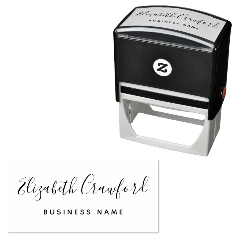 Modern Elegant Script Custom Name and Business Self-inking Stamp Custom 2.9\" x 1.4\" Stamp 3 Modern Elegant Script Custom Name and Business Self-inking Stamp Custom 2.9\\" x 1.4\\" Stamp