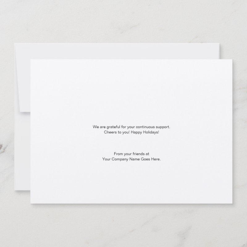 Cheers & Thank you Your logo here Corporate Holiday Card Flat Holiday Card, Size: 5\\" x 7\\