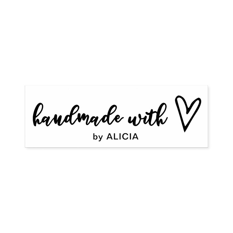 Handmade With Love Personalized Rubber Stamp Custom 2.65\\" x 0.9\\" Stamp