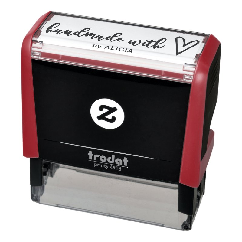 Handmade With Love Personalized Rubber Stamp Custom 2.65\\" x 0.9\\" Stamp