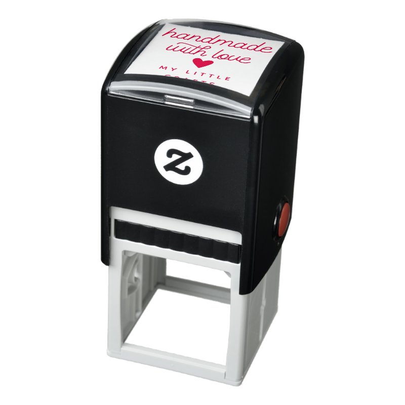 Handmade With Love Small Business Typography Self-inking Stamp Custom 1.5\\" x 1.5\\" Stamp