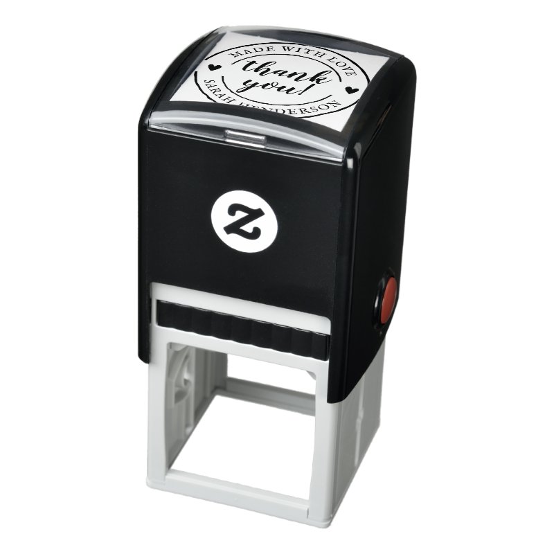 Thank You Made With Love Personalized Product Self-inking Stamp Custom 1.5\\" x 1.5\\" Stamp