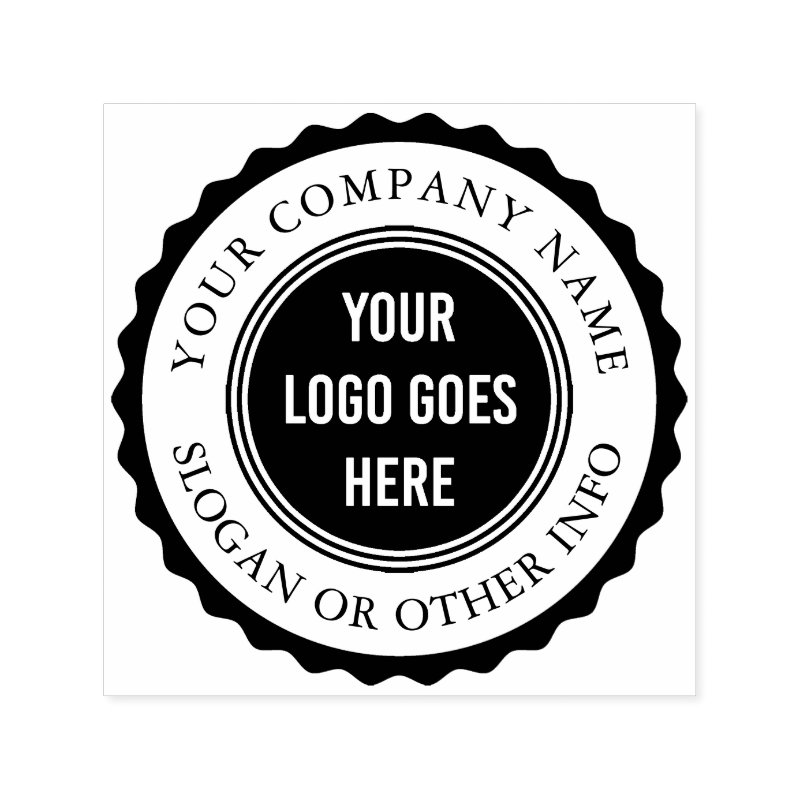Stamp Frame Custom Business Logo Round Custom 1.5\\" x 1.5\\" Stamp