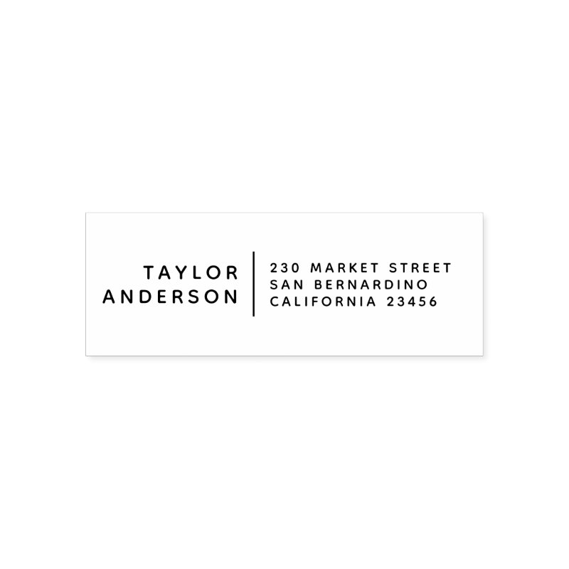 Modern Minimalist Name & Address Self-inking Stamp Custom 2.15\\" x 0.78\\" Stamp