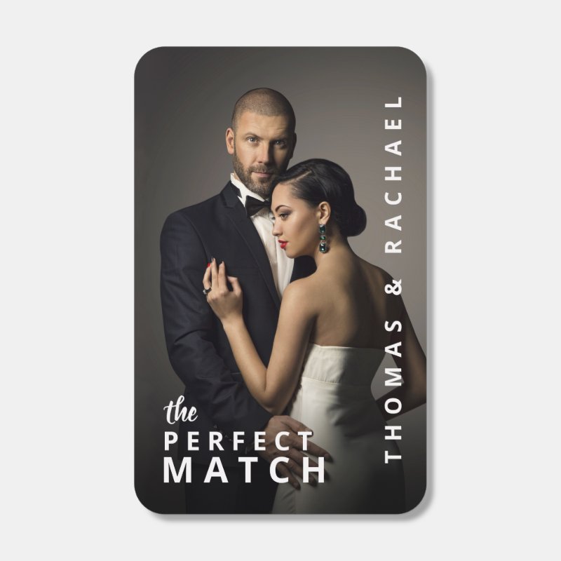 Custom Elegant Photo Wedding or Engagement Matchboxes Color: White Matchbox, Assembly: Self Assembled Personalized Matches - Set of 50