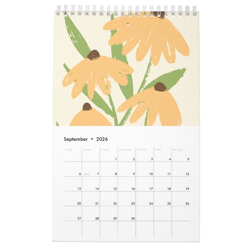 2026 Floral Small Calendar Single Page SmallCalendar, White 10 2026 Floral Small Calendar Single Page SmallCalendar, White