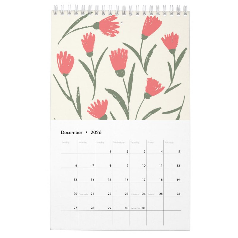 2026 Floral Small Calendar Single Page SmallCalendar, White 13 2026 Floral Small Calendar Single Page SmallCalendar, White