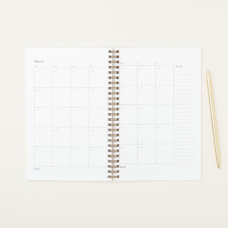 Wildflowers and Positive Affirmation Personalized Planner Small (5.5\\" x 8.5\\"), Soft Cover, Gold Spiral Planner