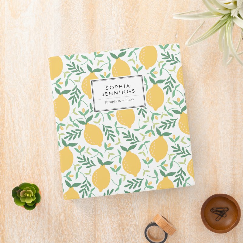 Colorful Rustic Lemon Citrus Yellow Chic Summer 3 Ring Binder Avery Signature Binder, 1\" Paper Capacity 7 Colorful Rustic Lemon Citrus Yellow Chic Summer 3 Ring Binder Avery Signature Binder, 1\\" Paper Capacity