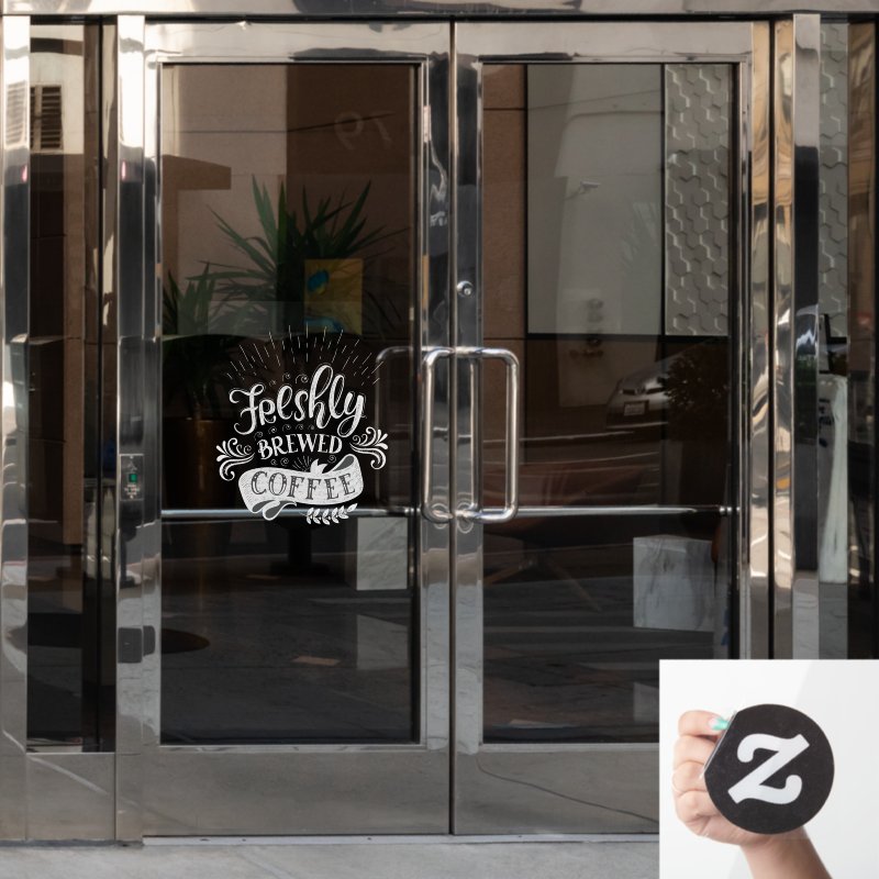 Freshly Brewed Coffee Window Cling Window Cling, Size: 18.00\" x 24.00\ 4 Freshly Brewed Coffee Window Cling Window Cling, Size: 18.00\\" x 24.00\\