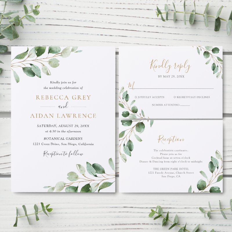 Simple Eucalyptus Greenery Wedding Seating Chart Print, Value Poster Paper (Semi-Gloss)