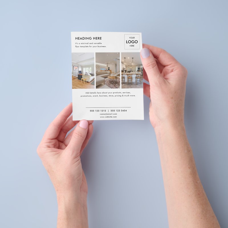 Logo Minimal Photo Business Marketing Flyer 4.5\" x 5.6\" Flyer Paper 3 Logo Minimal Photo Business Marketing Flyer 4.5\\" x 5.6\\" Flyer Paper