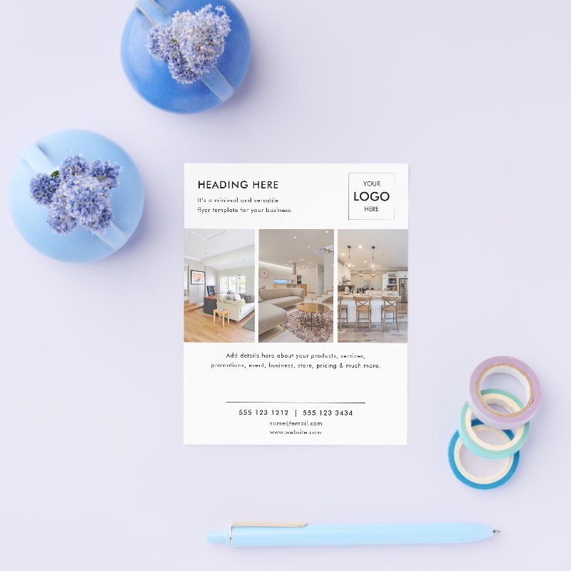 Logo Minimal Photo Business Marketing Flyer 4.5\" x 5.6\" Flyer Paper 4 Logo Minimal Photo Business Marketing Flyer 4.5\\" x 5.6\\" Flyer Paper