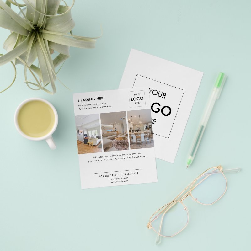 Logo Minimal Photo Business Marketing Flyer 4.5\" x 5.6\" Flyer Paper 5 Logo Minimal Photo Business Marketing Flyer 4.5\\" x 5.6\\" Flyer Paper