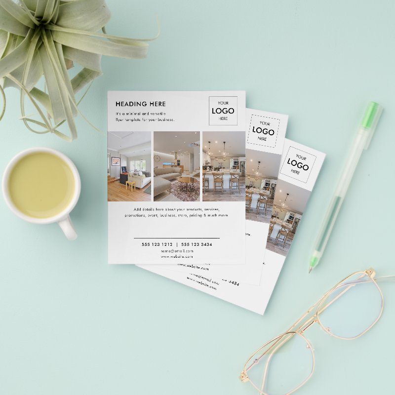 Logo Minimal Photo Business Marketing Flyer 4.5\" x 5.6\" Flyer Paper 6 Logo Minimal Photo Business Marketing Flyer 4.5\\" x 5.6\\" Flyer Paper