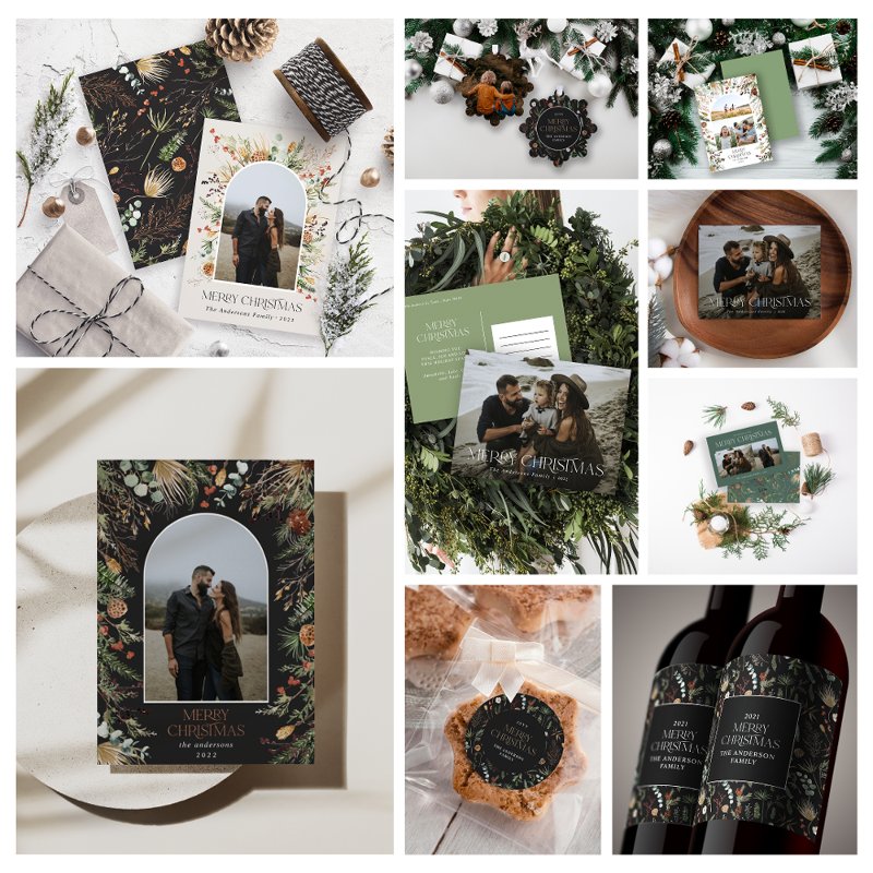 BUDGET Christmas 1 photo arch watercolor botanical Flyer 4.5\\" x 5.6\\" Flyer Paper