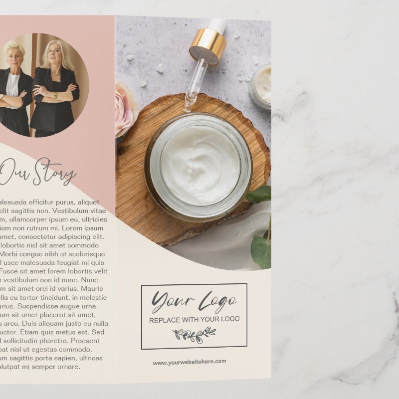 Blush Almond Gray Wave Beauty Product Information Brochure Brochure, Style: Tri-Fold, Size: 8.5\\" x 11\\