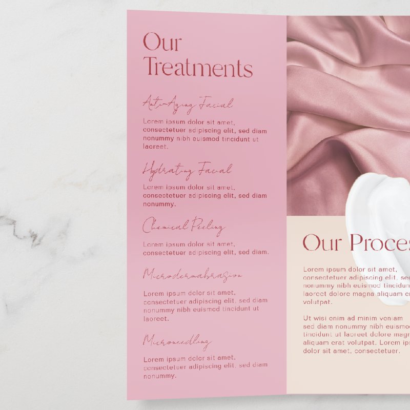 Blush Pink Salon Beauty Trifold Brochure Brochure, Style: Tri-Fold, Size: 8.5\" x 11\ 10 Blush Pink Salon Beauty Trifold Brochure Brochure, Style: Tri-Fold, Size: 8.5\\" x 11\\