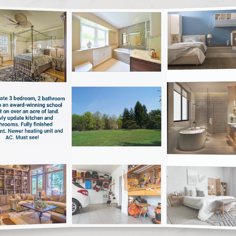 Custom House For Sale with Photos Brochure Brochure, Style: Tri-Fold, Size: 8.5\\" x 11\\