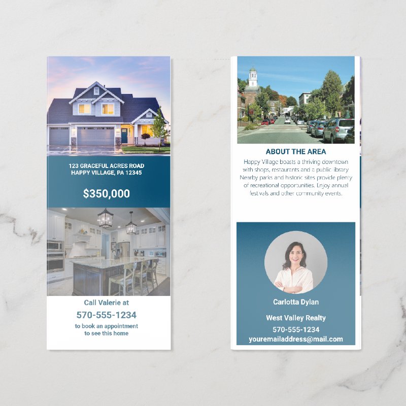 Custom House For Sale with Photos Brochure Brochure, Style: Tri-Fold, Size: 8.5\\" x 11\\