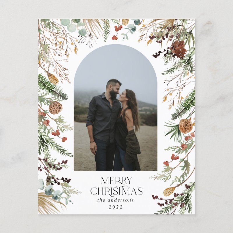 Budget Christmas 1 photo arch watercolor botanical Flyer 4.5\\" x 5.6\\" Flyer Paper