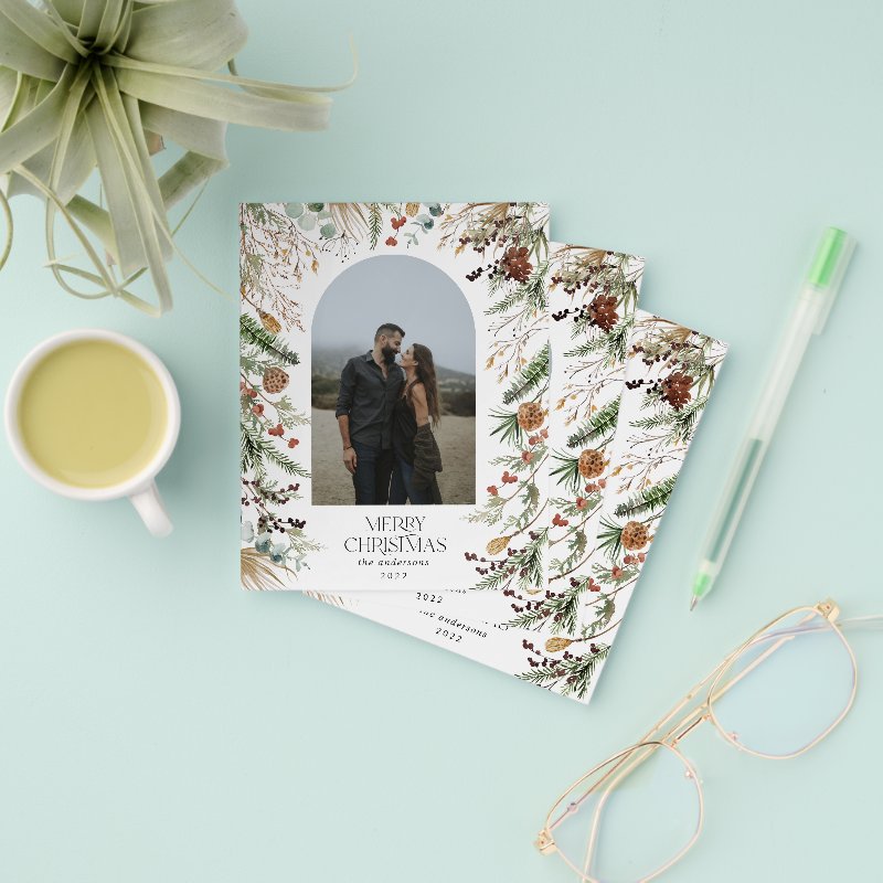 Budget Christmas 1 photo arch watercolor botanical Flyer 4.5\" x 5.6\" Flyer Paper 7 Budget Christmas 1 photo arch watercolor botanical Flyer 4.5\\" x 5.6\\" Flyer Paper