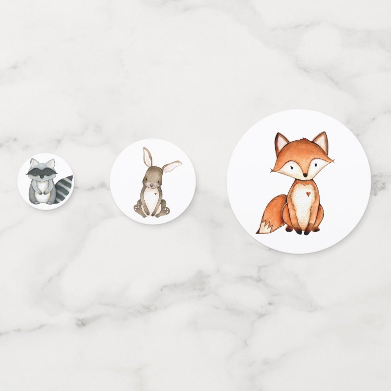 Cute Woodland Animals Baby Birthday Party Decor Confetti Table Confetti