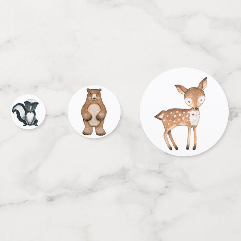 Cute Woodland Animals Baby Birthday Party Decor Confetti Table Confetti