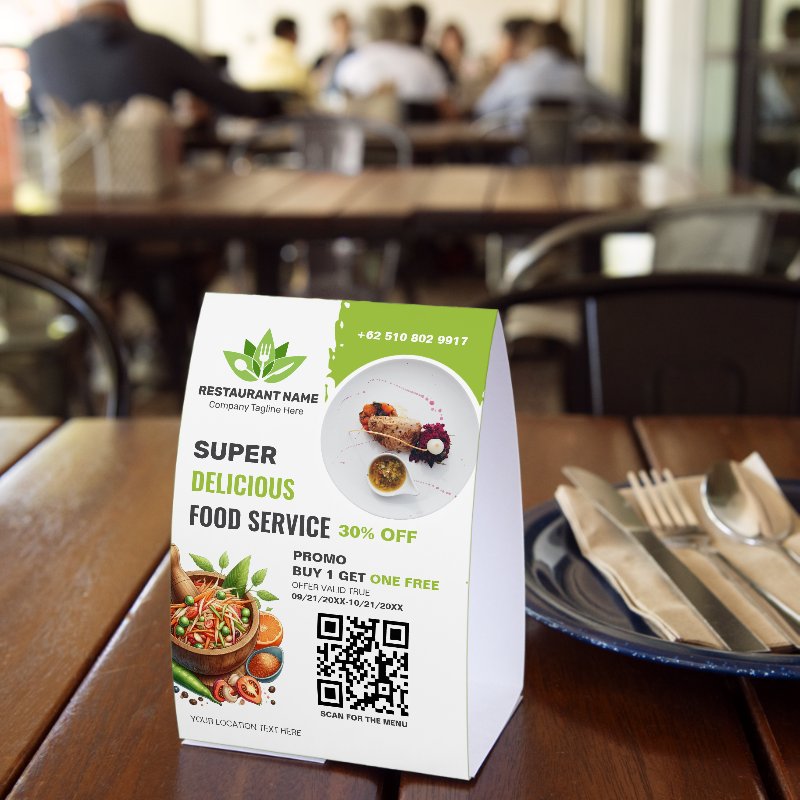 Restaurant QR Code Menu Custom Logo Food Photo Tab Paper Table Tent Table Tent Sign, Size: 4\" X 6\ 5 Restaurant QR Code Menu Custom Logo Food Photo Tab Paper Table Tent Table Tent Sign, Size: 4\\" X 6\\