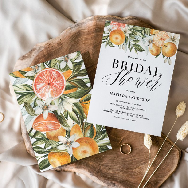Citrus, orange blossom bridal shower party decor confetti Table Confetti