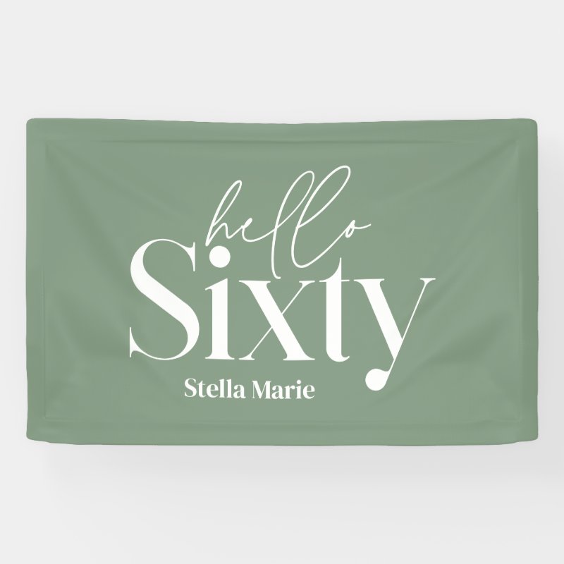 Modern minimal typography simple 60th birthday banner Vinyl Banner, 2.5\'x4\'