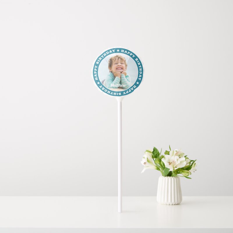 Happy Birthday Simple Modern Custom Photo Balloon Small Air-Filled Balloon Round Custom Balloon