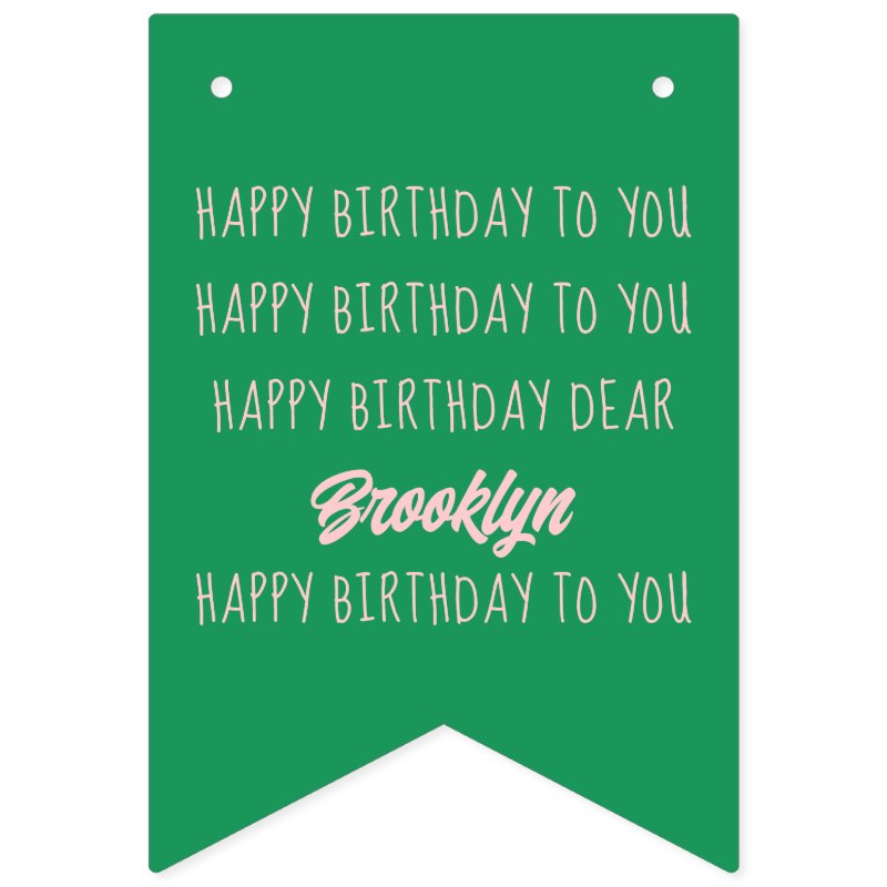 Happy Birthday to You Any Age Pink Photo Bunting Flags Custom Swallowtail Party Bunting Banner