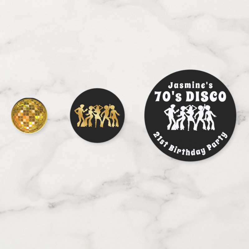 70\'s Disco Birthday | Gold Glitter Ball Confetti Table Confetti