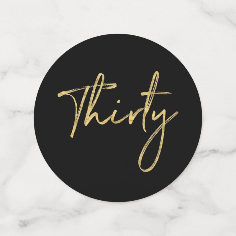 Thirty | Gold & Black Modern 30th Birthday Party Confetti Table Confetti 6 Thirty | Gold & Black Modern 30th Birthday Party Confetti Table Confetti