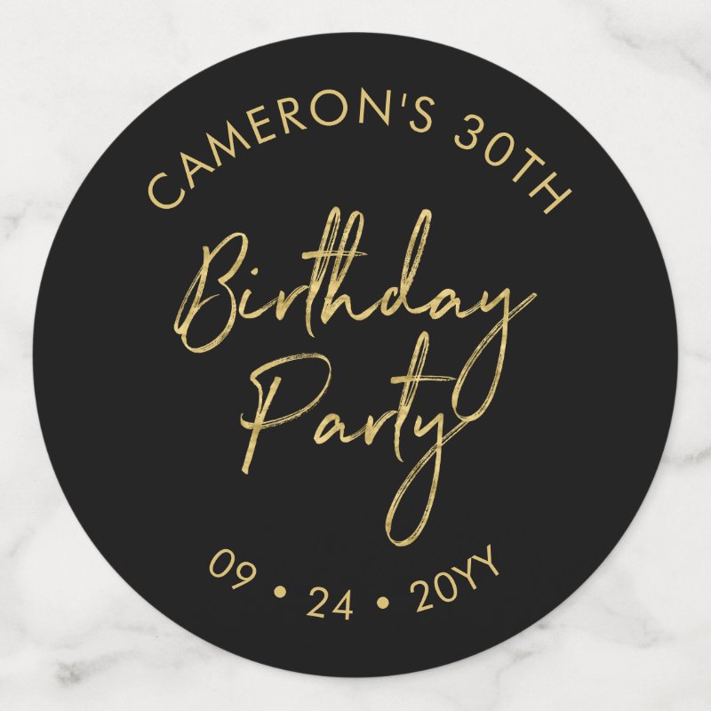 Thirty | Gold & Black Modern 30th Birthday Party Confetti Table Confetti 7 Thirty | Gold & Black Modern 30th Birthday Party Confetti Table Confetti