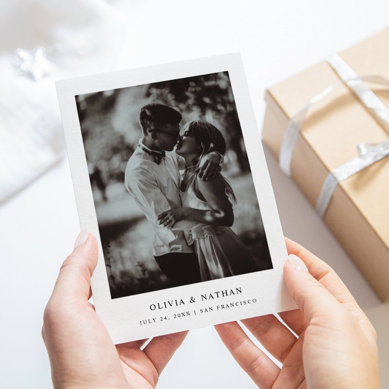 Simple Elegant Text and Photo | Wedding Save The Date 3.5\" x 5\" Flat Save The Date Card 3 Simple Elegant Text and Photo | Wedding Save The Date 3.5\\" x 5\\" Flat Save The Date Card