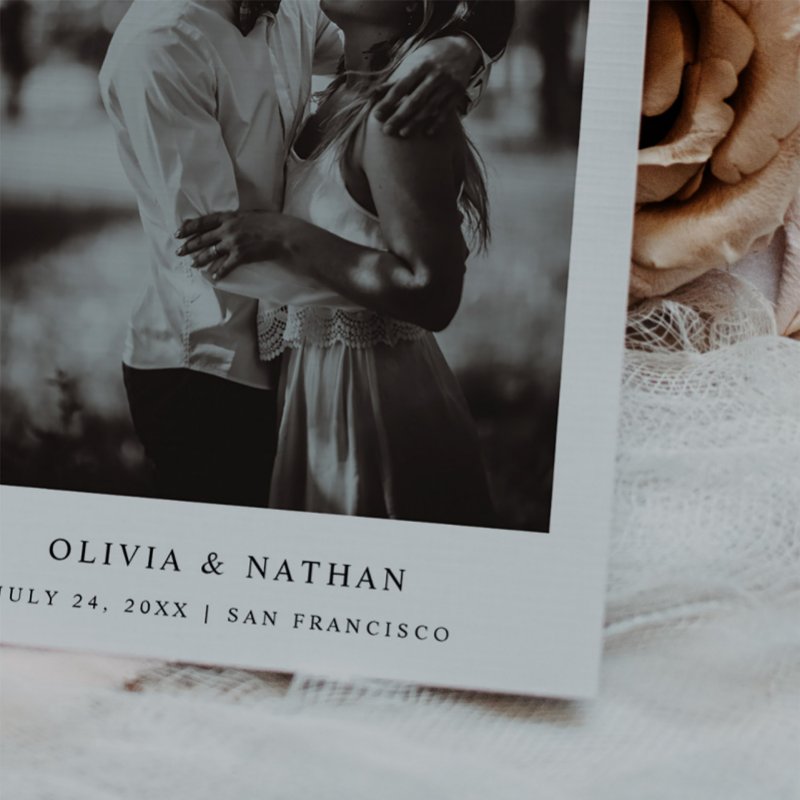 Simple Elegant Text and Photo | Wedding Save The Date 3.5\" x 5\" Flat Save The Date Card 4 Simple Elegant Text and Photo | Wedding Save The Date 3.5\\" x 5\\" Flat Save The Date Card