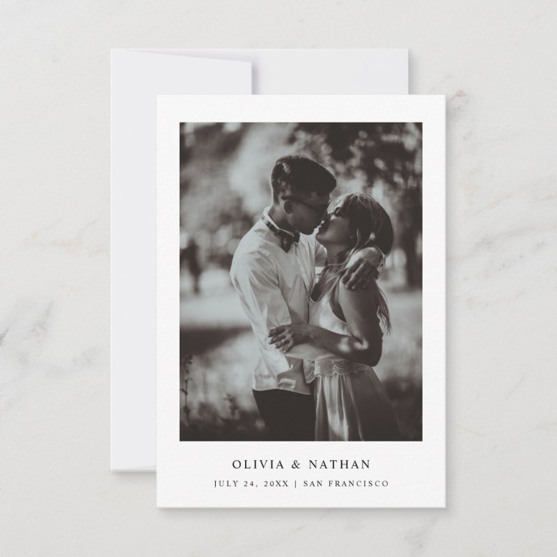 Simple Elegant Text and Photo | Wedding Save The Date 3.5\" x 5\" Flat Save The Date Card 5 Simple Elegant Text and Photo | Wedding Save The Date 3.5\\" x 5\\" Flat Save The Date Card