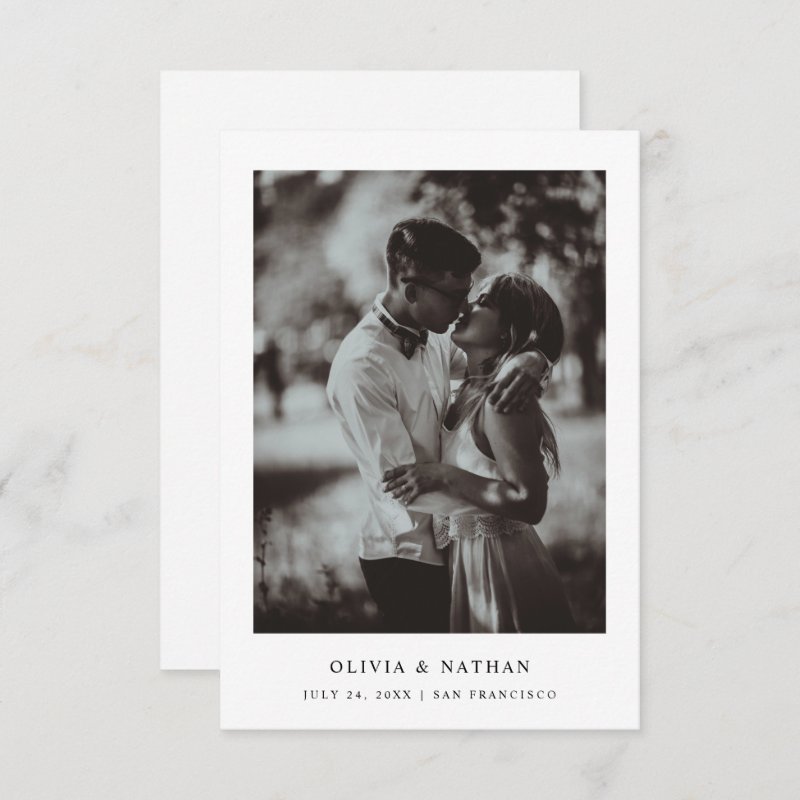 Simple Elegant Text and Photo | Wedding Save The Date 3.5\" x 5\" Flat Save The Date Card 8 Simple Elegant Text and Photo | Wedding Save The Date 3.5\\" x 5\\" Flat Save The Date Card