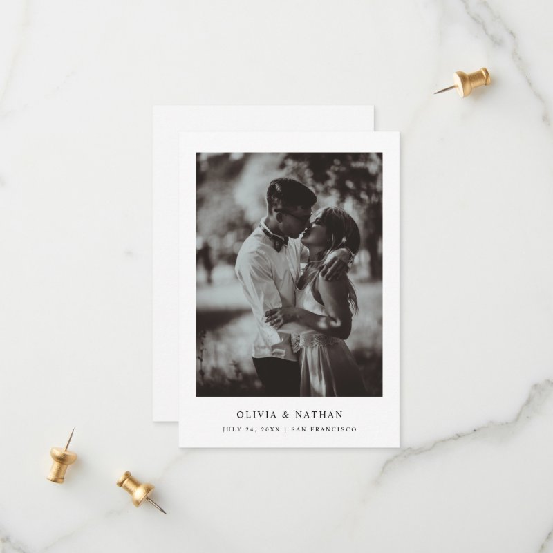 Simple Elegant Text and Photo | Wedding Save The Date 3.5\" x 5\" Flat Save The Date Card 9 Simple Elegant Text and Photo | Wedding Save The Date 3.5\\" x 5\\" Flat Save The Date Card