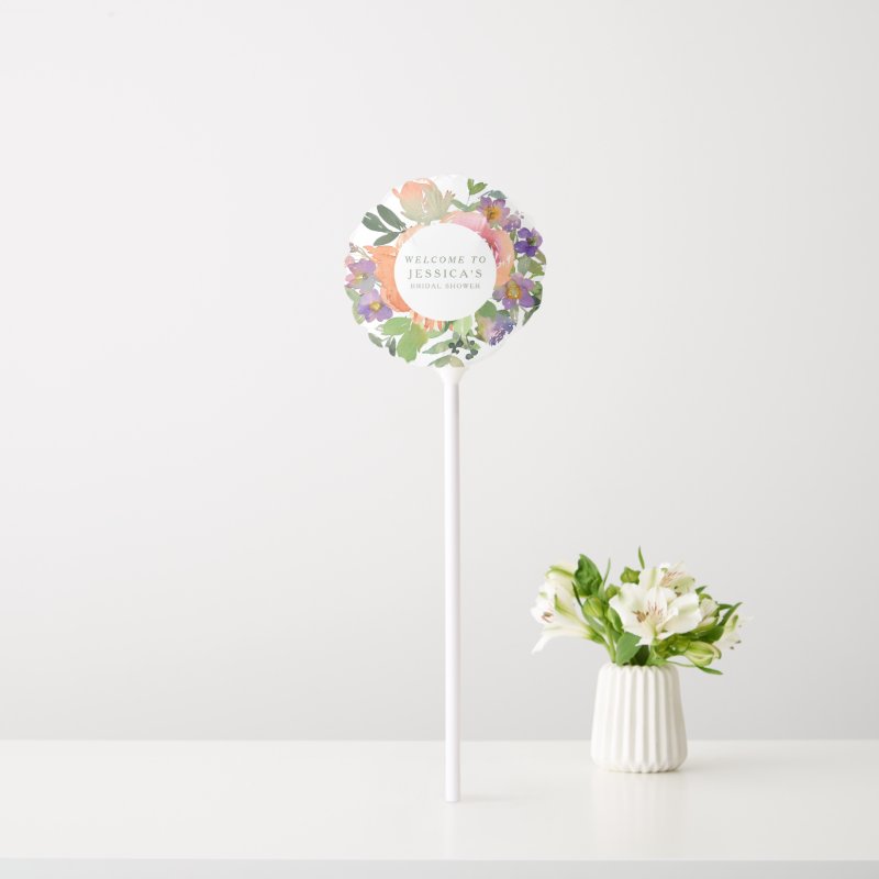 Minimalist Watercolor Orange Floral Bridal Shower Balloon Small Air-Filled Balloon Round Custom Balloon