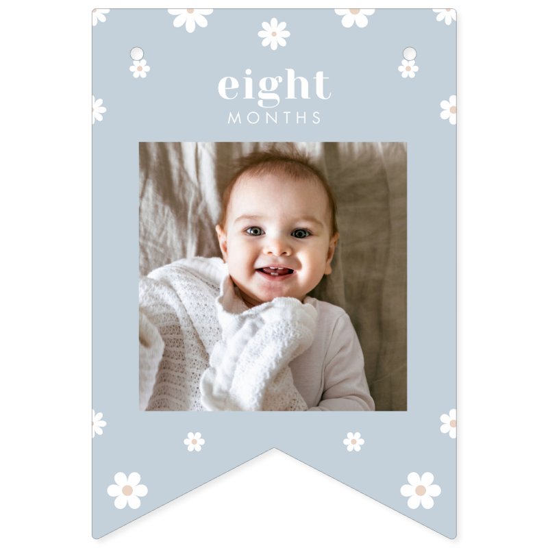 Boho Daisy First Birthday Photo Banner Custom Swallowtail Party Bunting Banner 12 Boho Daisy First Birthday Photo Banner Custom Swallowtail Party Bunting Banner
