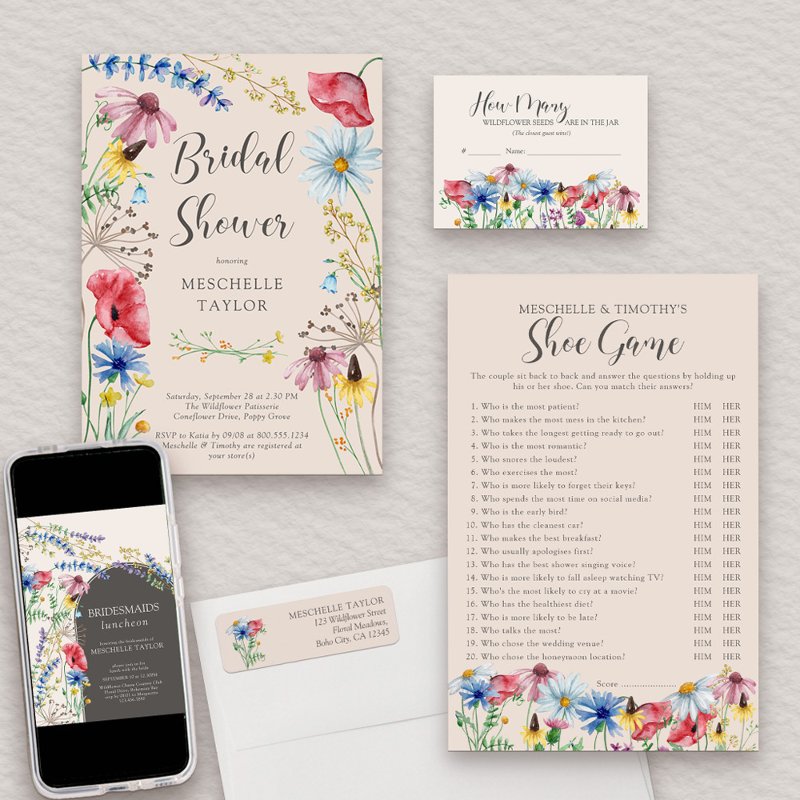 Ring Hunt Wildflower Charm Bridal Shower Game Poster Print, Value Poster Paper (Semi-Gloss)