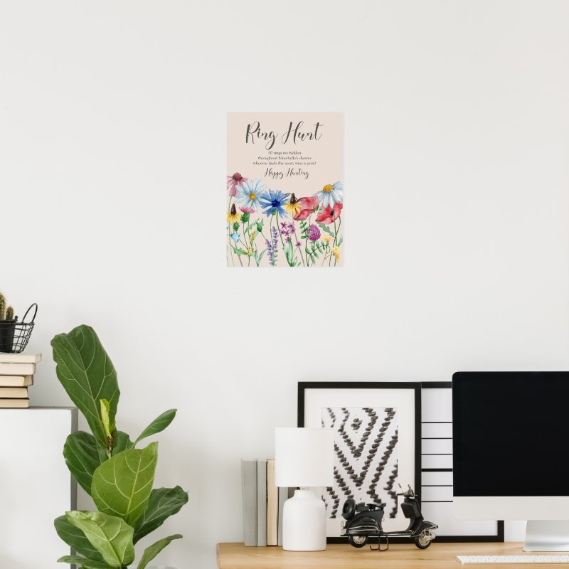 Ring Hunt Wildflower Charm Bridal Shower Game Poster Print, Value Poster Paper (Semi-Gloss) 4 Ring Hunt Wildflower Charm Bridal Shower Game Poster Print, Value Poster Paper (Semi-Gloss)