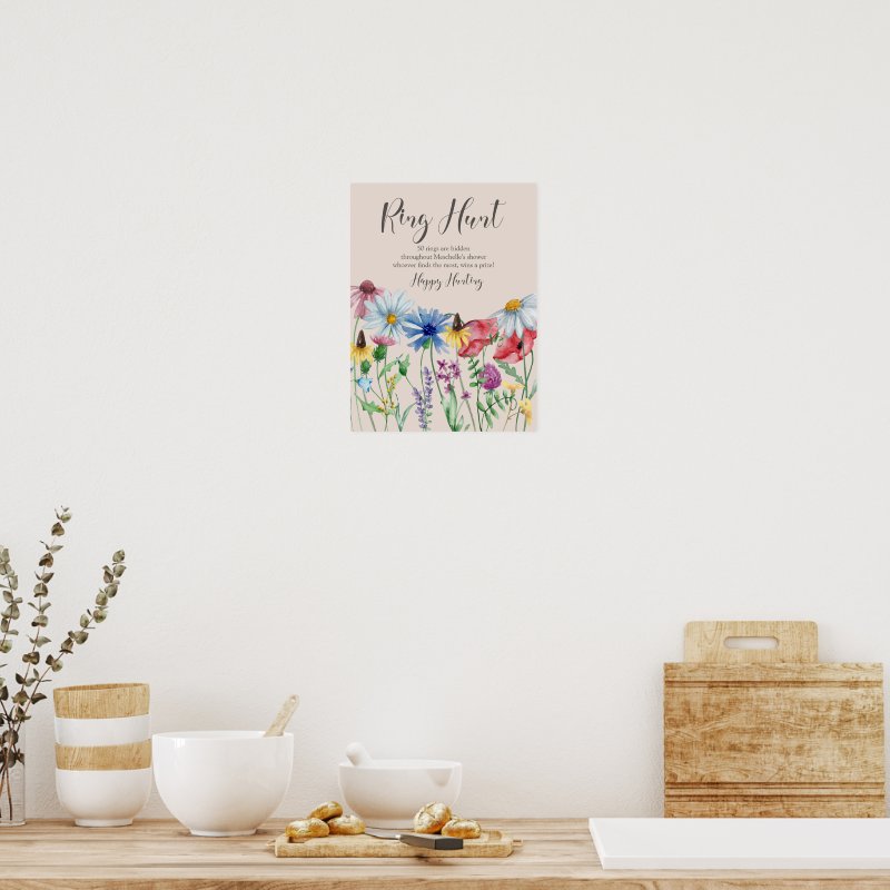 Ring Hunt Wildflower Charm Bridal Shower Game Poster Print, Value Poster Paper (Semi-Gloss) 5 Ring Hunt Wildflower Charm Bridal Shower Game Poster Print, Value Poster Paper (Semi-Gloss)